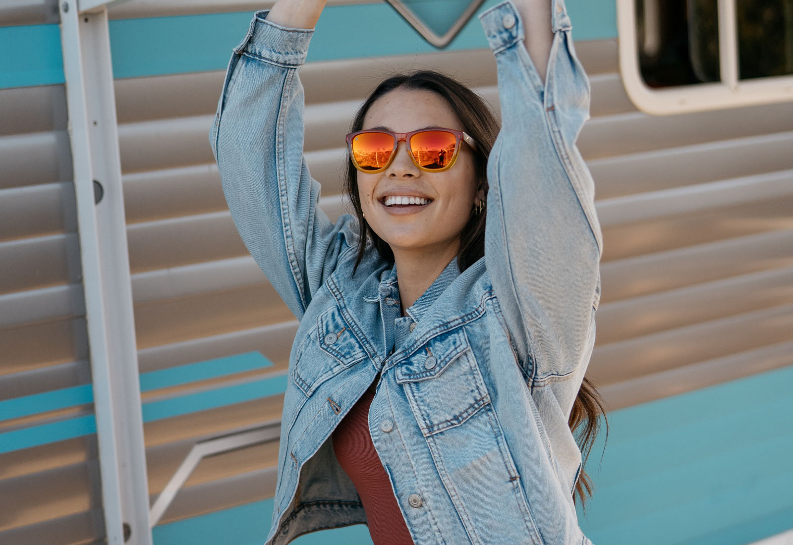 Woman wearing sunglasses