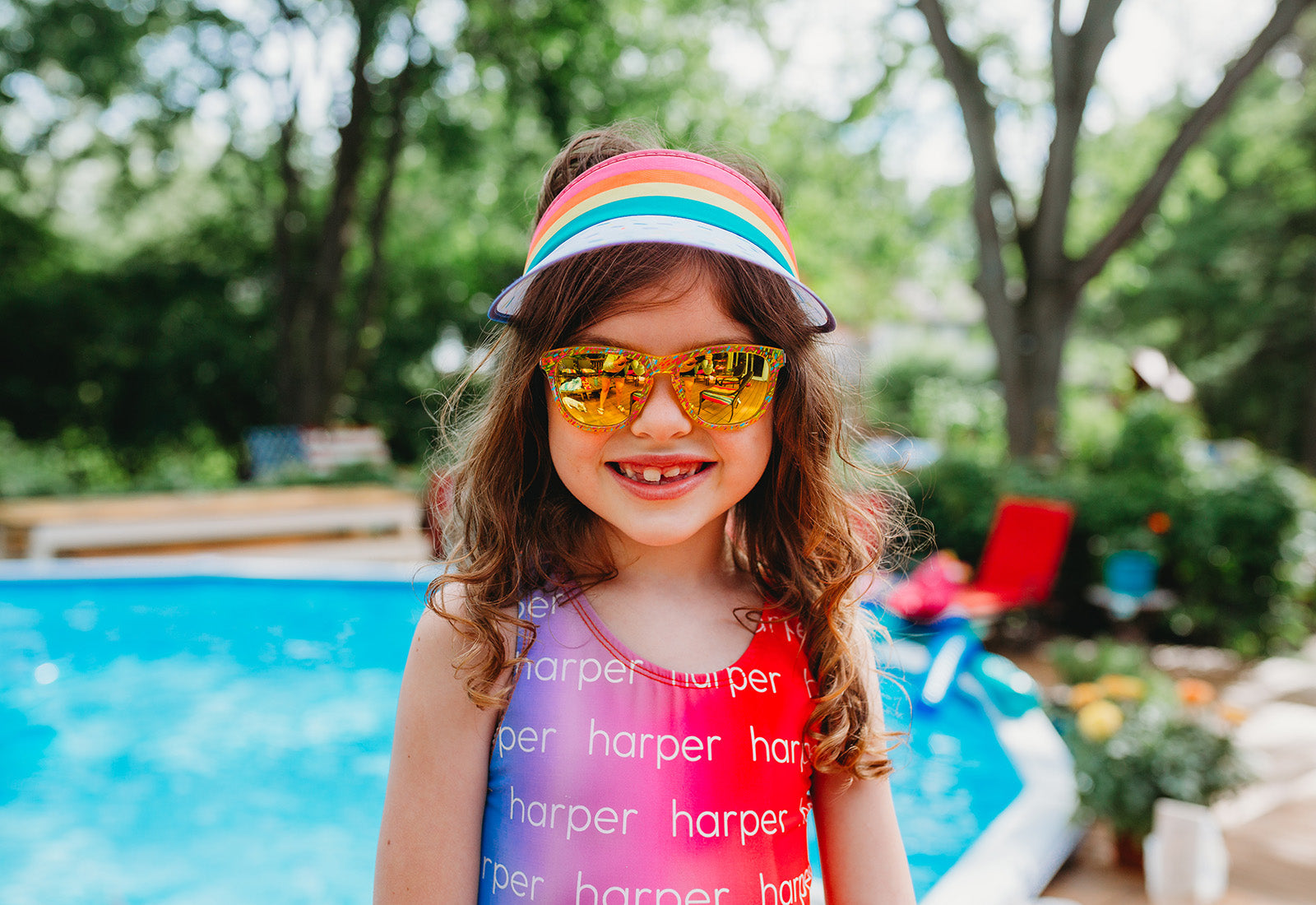 A girl kid wearing sunglasses