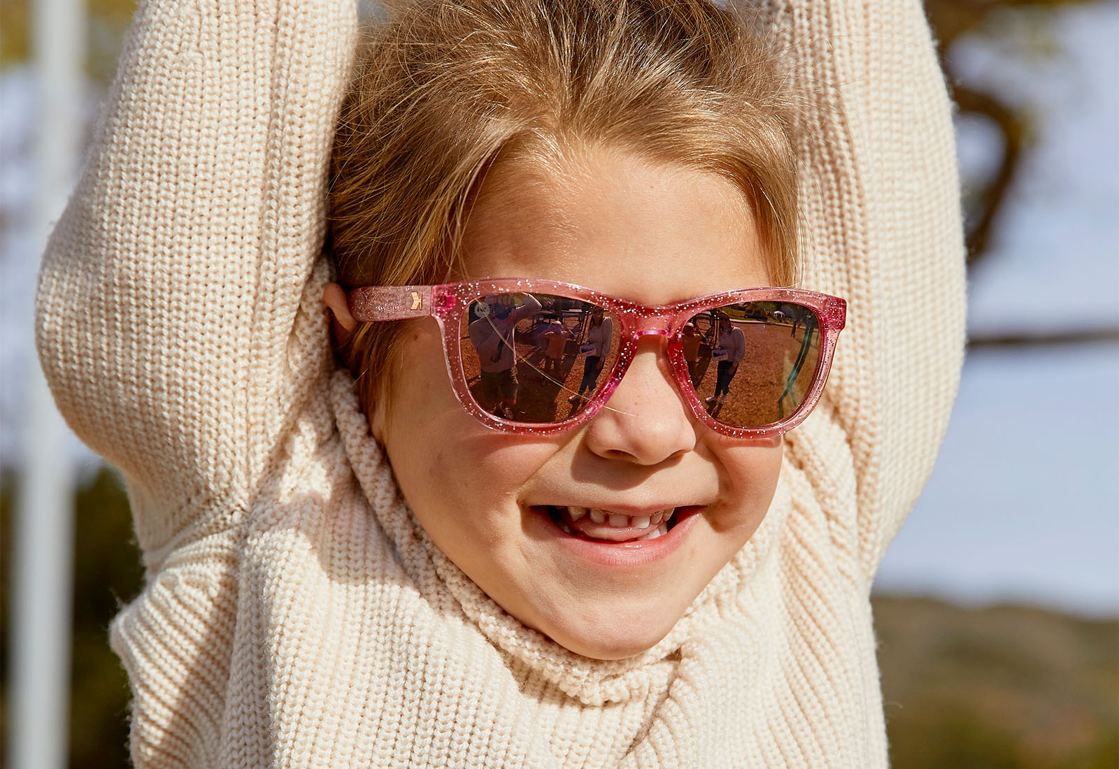 A girl kid wearing sunglasses